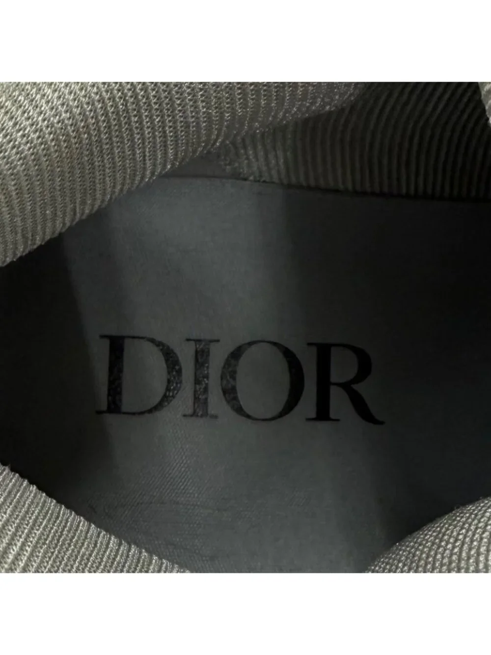 Dior Homme Leather Oblique High Top Sneakers Gray White